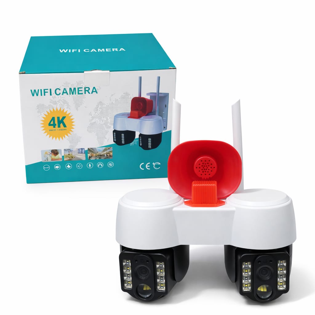 WLAN Dual-Linsen Überwachungskamera mit Sirene und 4K Unterstützung